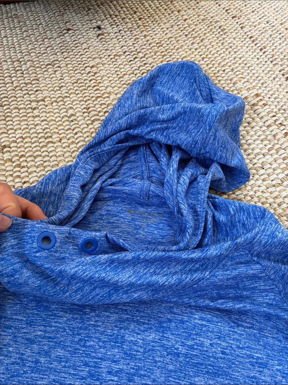 Medium Women's Athleta Lightweight Blue Hooded Pullover Top